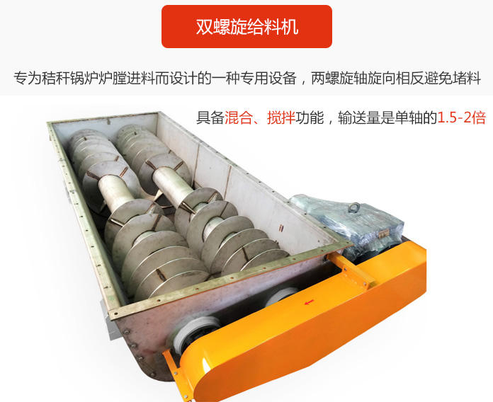 雙螺旋給料機采用雙軸設(shè)計，具備混合、攪拌功能。