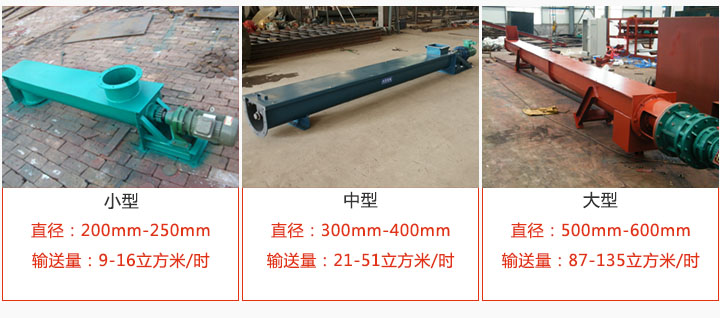 U型螺旋輸送小型，中型，大型產(chǎn)品展示